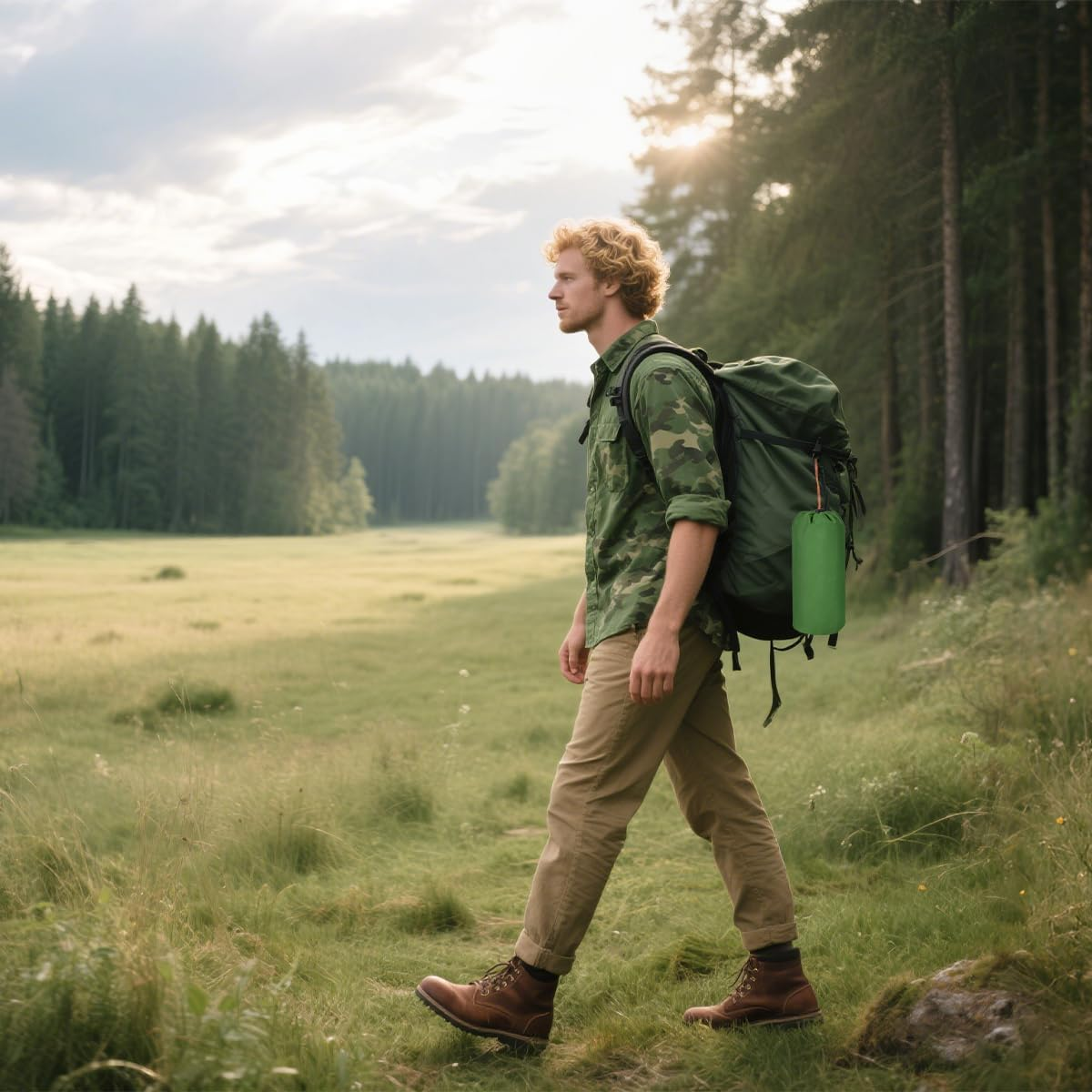 Camping Sleeping Pad, 10Cm Thick Self Inflating Camping Sleeping Mat Air Mattresses with Pillow Inflatable Mattress, Built-In Foot Pump Mat Bed Camping & Hiking Equipment