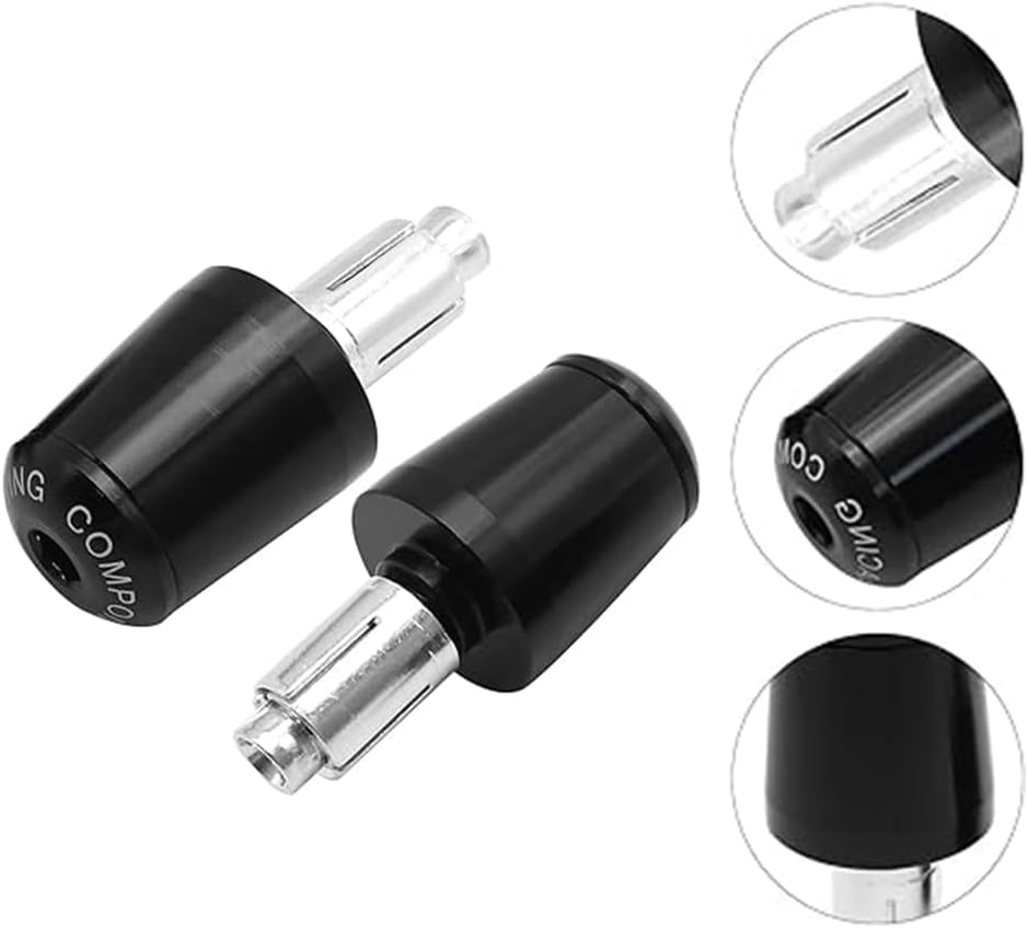 7/8" Motorcycle Bar Ends Universal Motorcycle Handlebar Plugs End Caps - 2Pcs Grip Ends, Fit with Yamaha YZF R1 R3 R6 R7 R125 R6S R25 R3 600R (Black) image number 5
