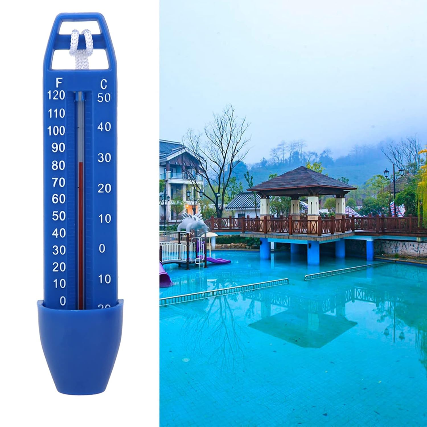 CHICIRIS Pool Floating Thermometer Accurate Fast Large Display Swimming Pool SPA Blue image number 5