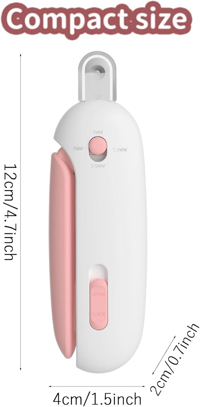 LUPAPA Cat Nail Clippers with Nail File, Adjustable Aperture Cat Nail Trimmer for Pets Claw Care Pet Grooming image number 4