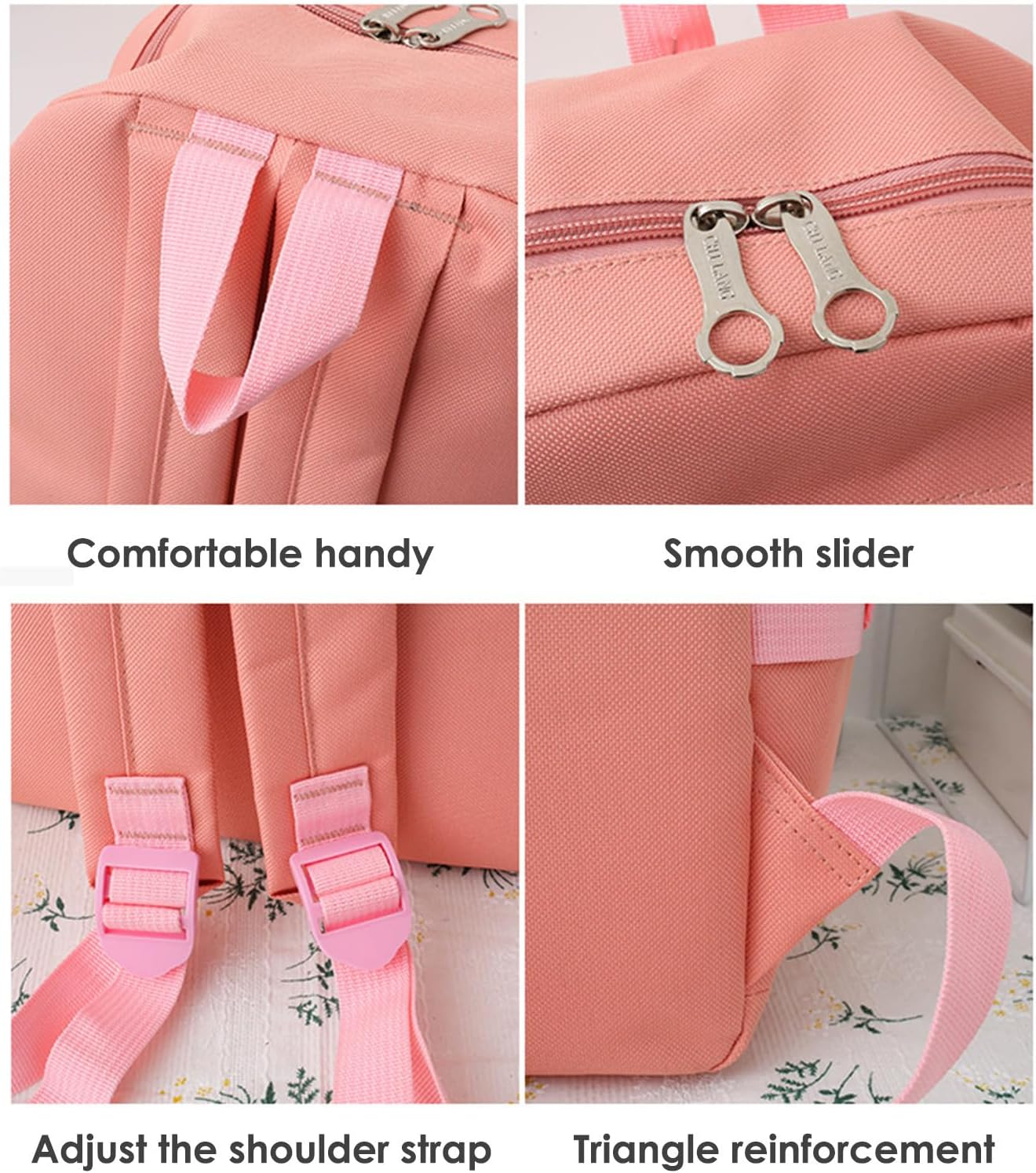 Derwrtup Teens Laptop Backpack, Set of 4 Cute Backpack Schoolbag Set with Handbag, Pencil Case, Sling Bag, Travel Use Carrying Pack Bookbag for Girls, Boys image number 1