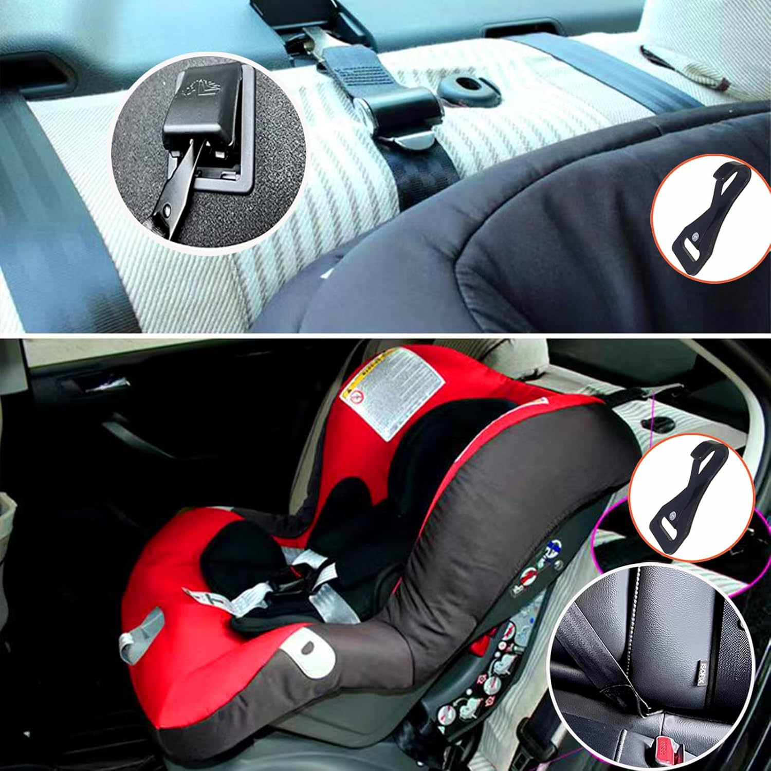 Universal Latch Interface Strap, Baby Car Seat Fixing Straps Latch Connector image number 6