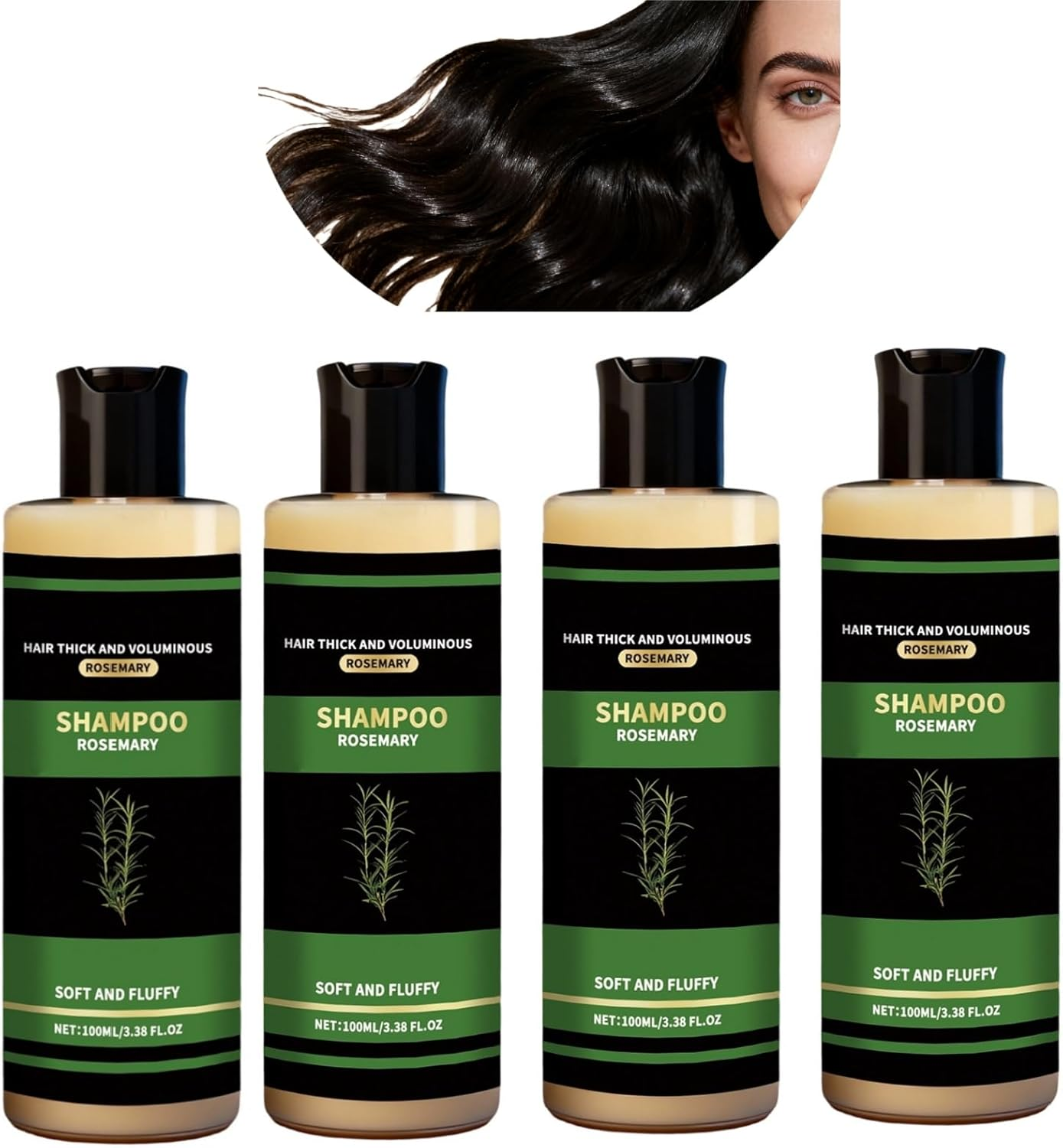 Rosemary Shampoo, Gentle Cleansing Formula for Full,Gentle and Mild,Leaves Hair Thick，Voluminous and Soft, Smoothing and Easy to Style, Long-Lasting Freshness,Lightweight (2PCS)