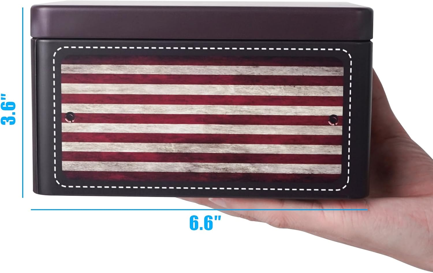 Dreamseden 3-Pack Small Storage Tin Box - Vintage US Flag, Green Sketching, Pink Popsicles Metal Box Set - Decorative Mini Containers for Candy, Jewelry, Keepsakes - Home Decoration Gift Collection image number 5