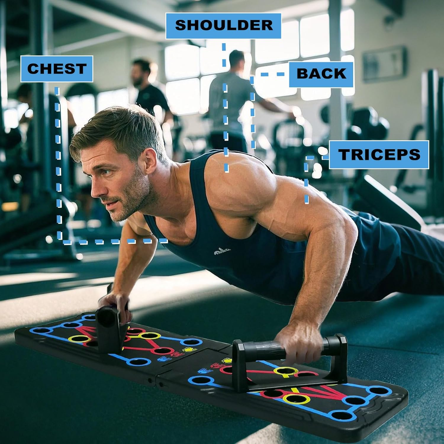 MODY RODY Foldable Push up Board with Non Slip Pads Set | Exercise Push up Bars for Men | Durable Push up Stands Home Gym Accessories image number 1