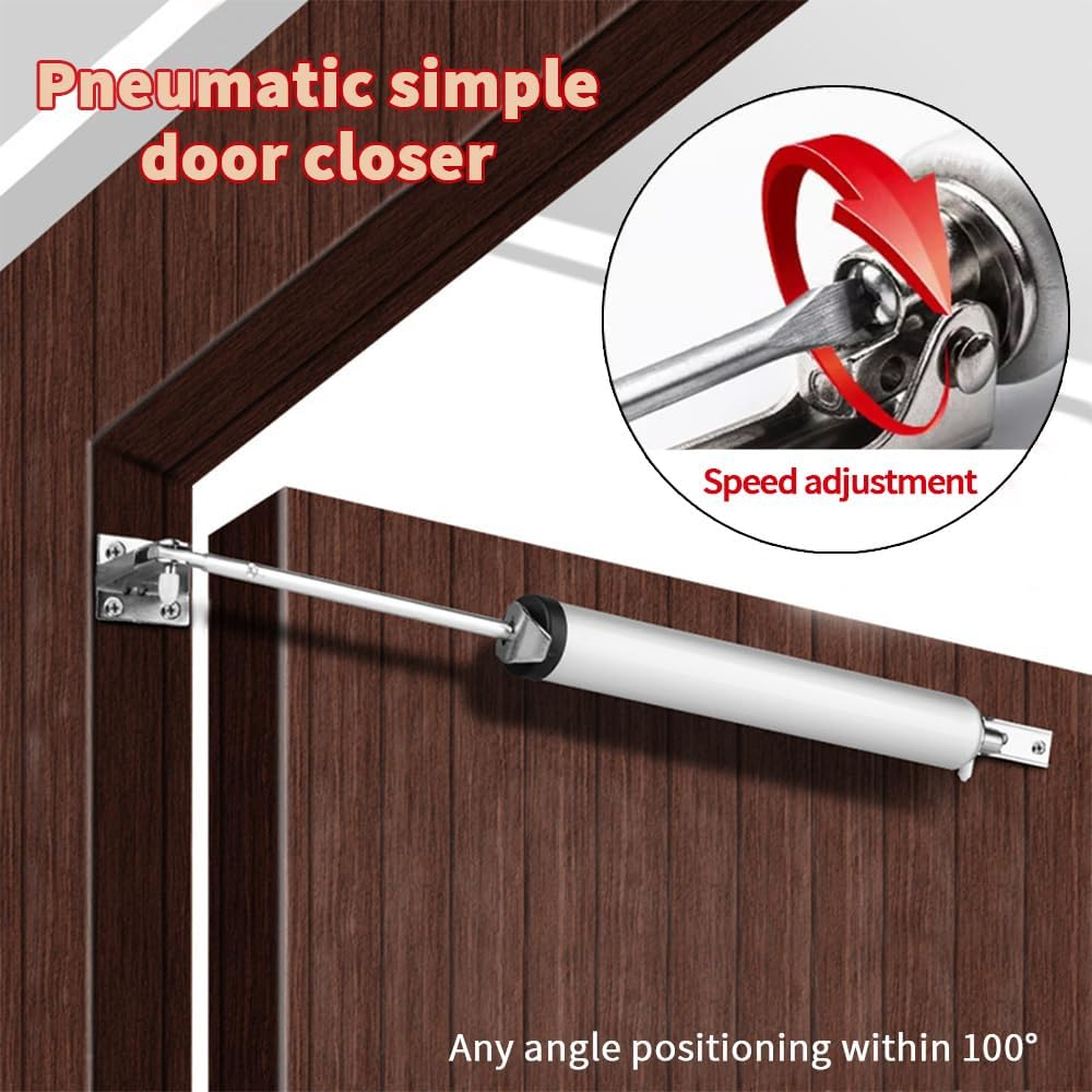 TOMVAES 2PCS Door Closer System,Screen, & Security Doors with Bracket & Clevis Parts for (Medium and Heavy Weight) Storm New Doors or Replacement for Previous Units image number 4