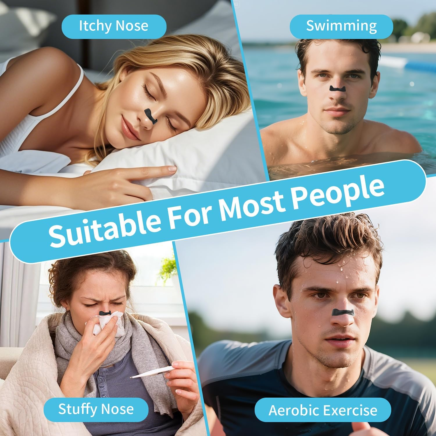 Sydroya Magnetic Nasal Strips (30 Pairs) - anti Snoring Breathing Nose Strips with Nose Clips, Skin Safe, Snore Relief Equipment for Sleep Sports, Stop Snoring Aids for Men & Women (Black) image number 1