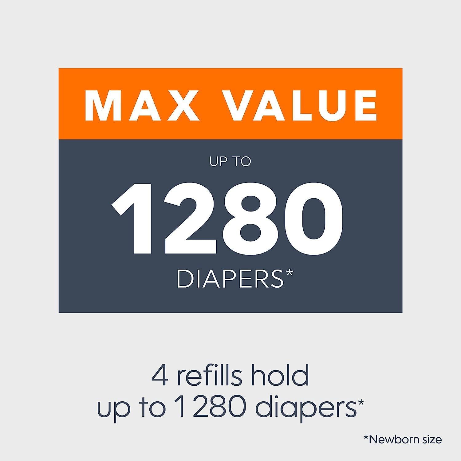 Diaper Genie Essentials round Refill 4-Pack | Holds up to 1280 Newborn Diapers | Features Unscented Continuous Film | Compatible with Diaper Genie Complete and Expressions Pails image number 2