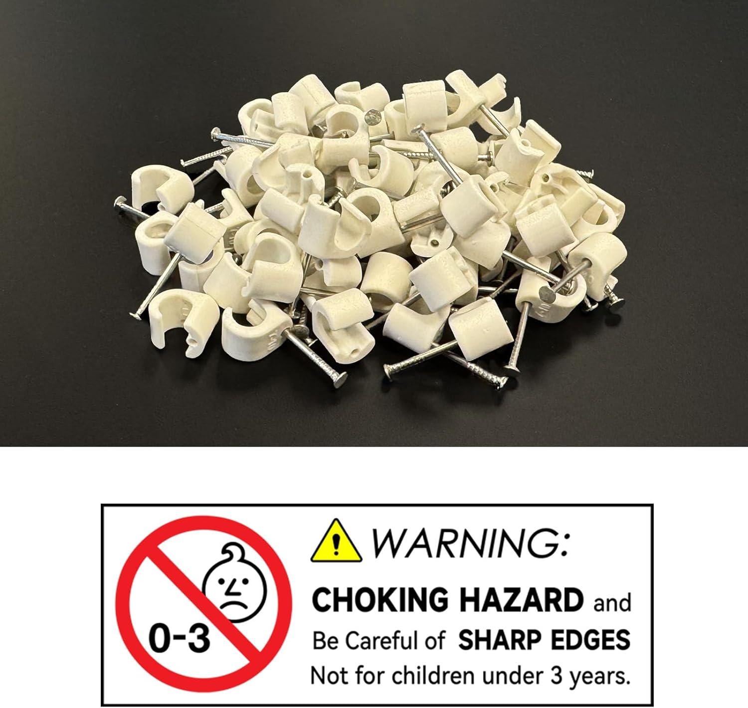 Temolink Cable Clips 50Pcs Nail Clamps 14-20Mm 304 Stainless Steel Cable Management for Phone and Ethernet Cable Power Cable Pipe Black image number 6