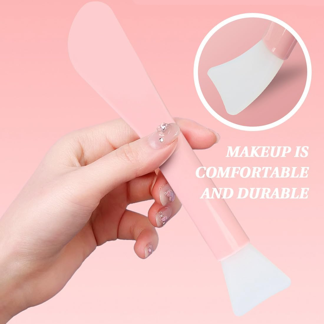 DWFEYOI Pack of 3 Silicone Face Masks Brush Applicator Face Masks Spatula Face Masks Brush Skin Care Applicator for Face Mud Clay Mask DIY Modelling Mask Body Lotion image number 3