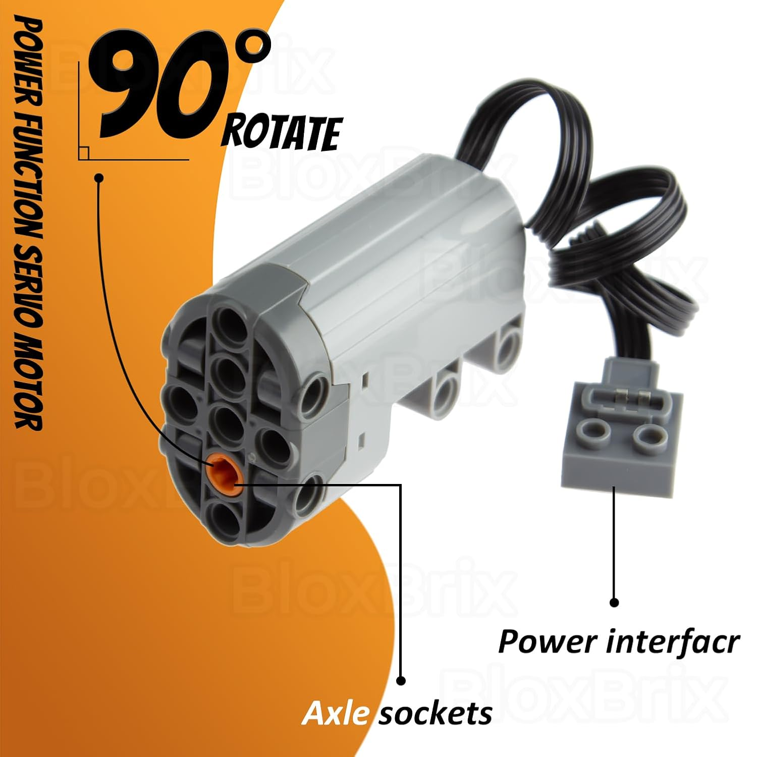 Bloxbrix 36 Pcs Power-Function Compatible with Technic-Parts, Servo & Train-Motor Battery Technic-Parts Receiver Adjustable Speed ​​Motor Parts, Motor Power Change Parts Compatible with Major Brands image number 3