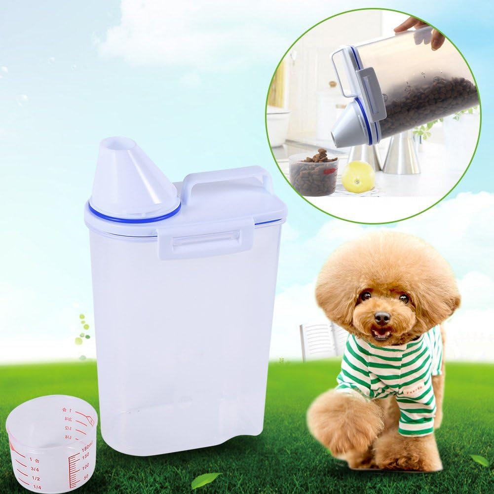 Pet Food Storage Box, Plastic Pet Food Dispenser Cat Food Dog Food Dry Food Dispenser Pet Food Container Pet Dog Food Storage Container Pet Supply image number 1