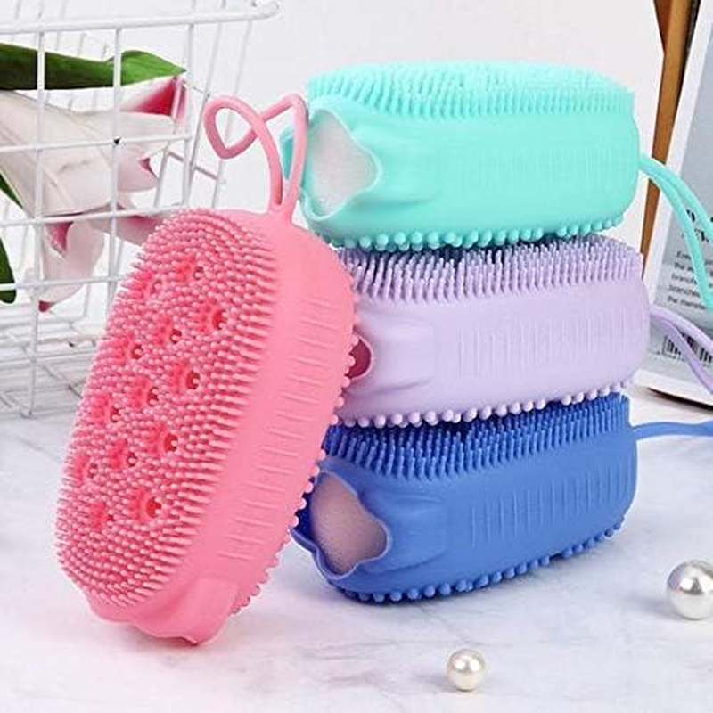 JRT Bubble Bath Brush Quick Foaming Bath Brush Scrubbing Brushes Soft Rubbing Massage Bubble Body Cleaner Silicone Bathroom image number 4
