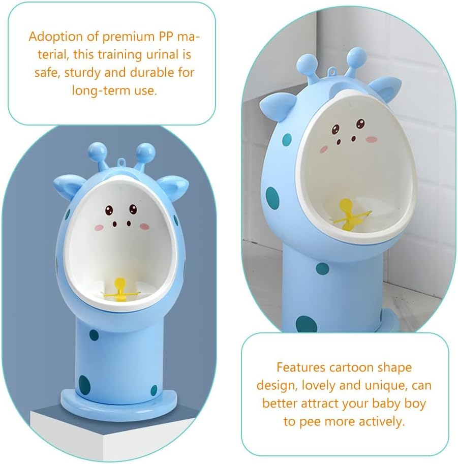 ERINGOGO Boys Urinal Potty Training Standing Toddler Urinal with Cartoon Design Adjustable Height and Removable Bowl for Easy Cleaning image number 6