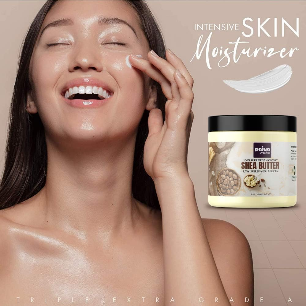 Paiya Organics Raw Shea Butter for Skin & Hair, Organic Shea Butter Sourced from Ghana Unrefined for Stratch Marks, 200G image number 2