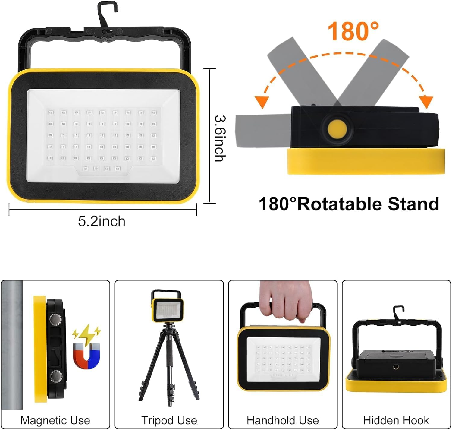 T-Sun Rechargeable LED Black Lights, Battery Powered Blacklight,2 Pack Flood Lights for Fluorescent Neon Glow in the Dark, Party, Stage Lights, Body, Paint, Indoor Decor - Ultraviolet image number 4