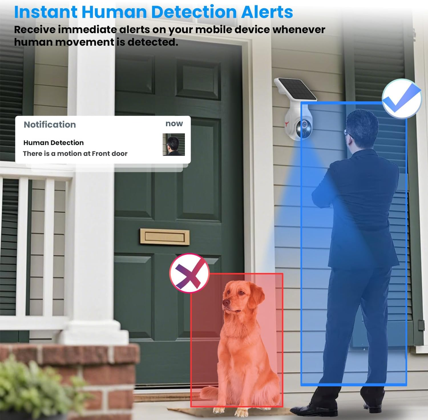 Gerfalc Wifi Solar Security Camera Wireless Outdoor Surveillance with Motion Detection, 1080P HD, Color Night Vision, Two-Way Talk, Weather Resistance, Remote Monitoring, Easy Installation image number 2