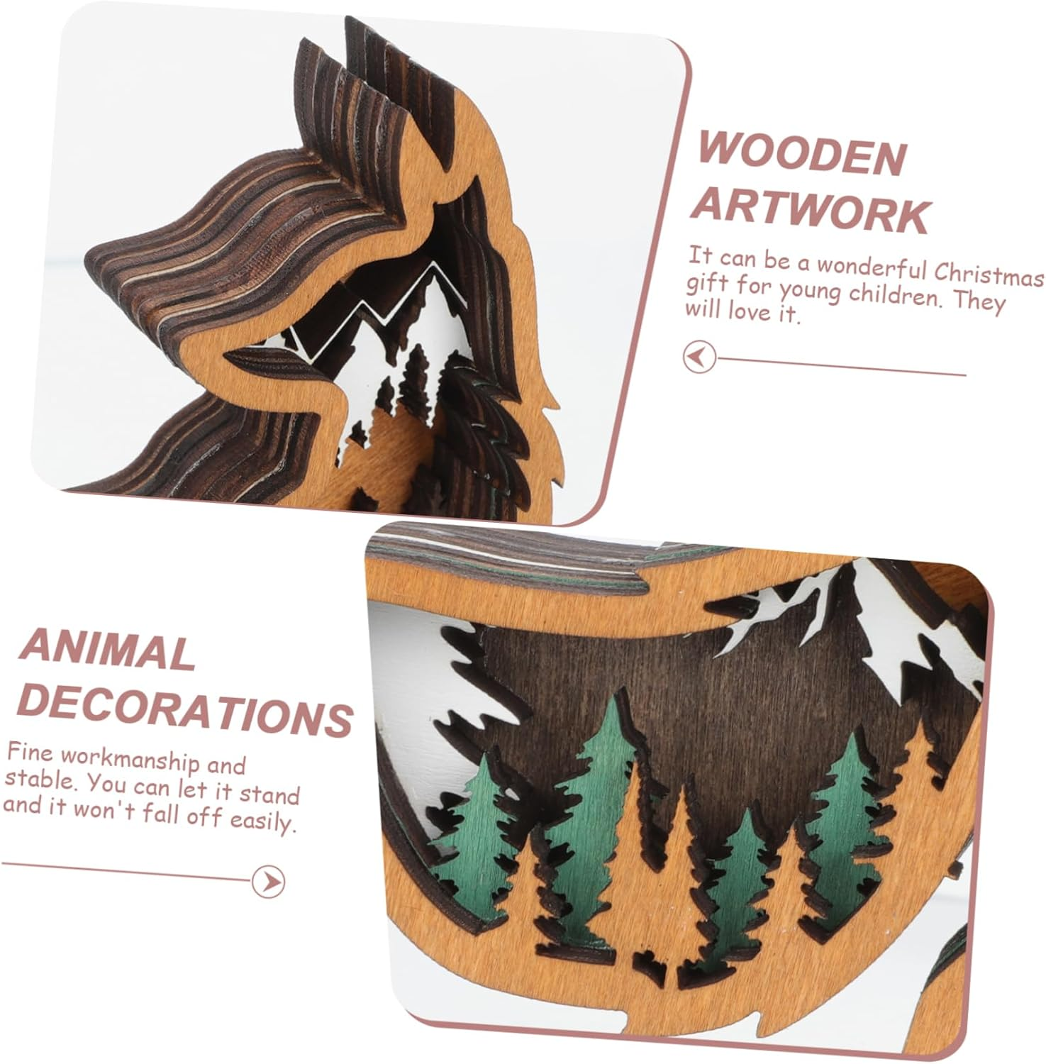 Craft Christmas Ornaments Multi-Layer Animal Decor Felt Christmas Tree Decorations image number 2