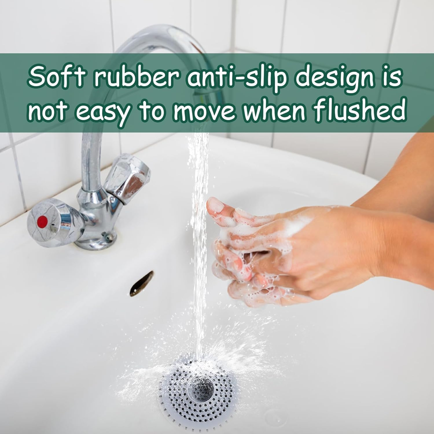 Shower Drain Hair Catcher, 2 Pack White and Grey, Hair Catcher for Shower Drain, Bath Tub Drain Protector, Prevents Hair Clogs, Easy to Clean image number 4