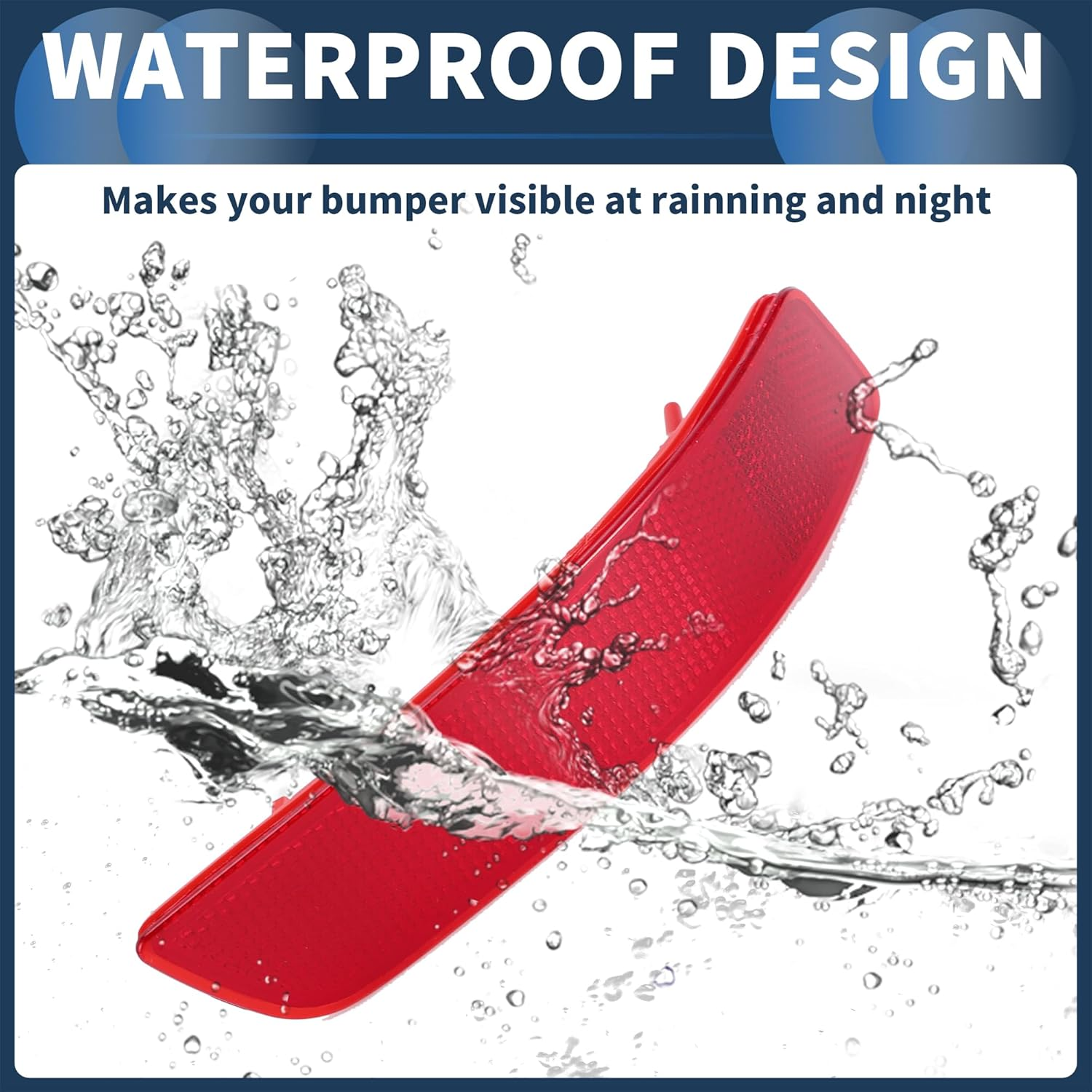 Bumper Reflector Rear Right 7.09"X1.50" Bumper Reflector Side Marker No.81910-30040 for Lexus Es300H 2013-2018 Plastic Red Durable image number 1