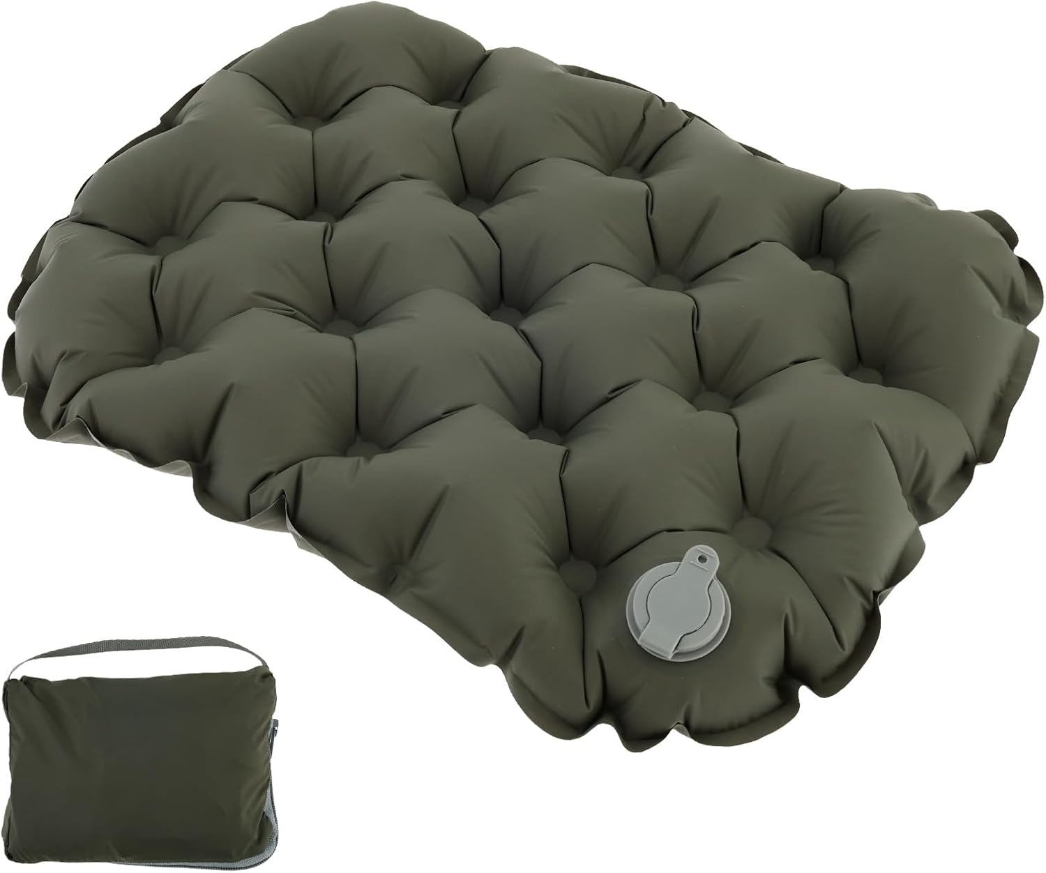 Inflatable Seat Cushion for Camping Lightweight Inflatable Seat Pad Portable Air Sitting Pad Comfortable Air Travel Seat Cushion for Hiking Office Airplane Stadium Car (Grey)