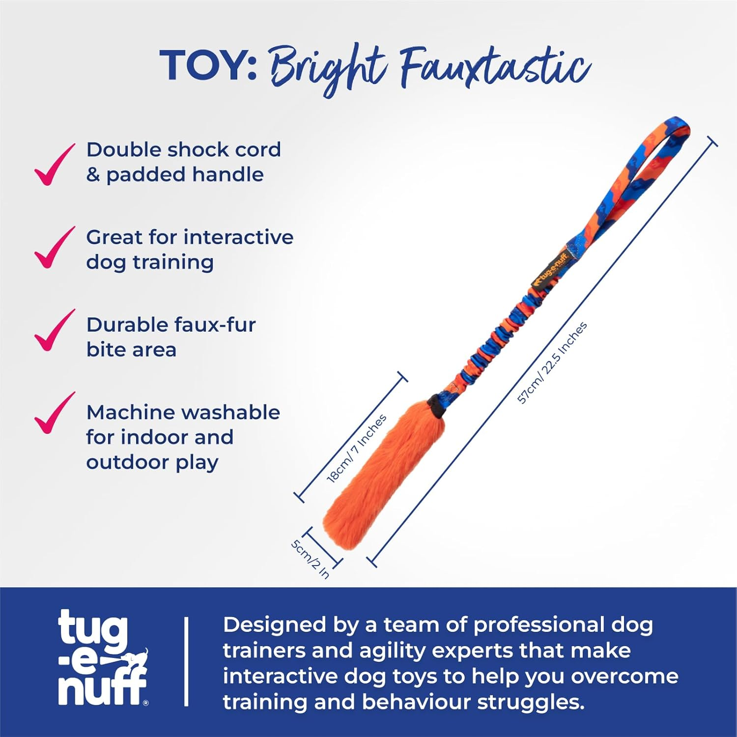 Tug-E-Nuff Dog Gear - Bright Fauxtastic - Orange Pattern image number 3