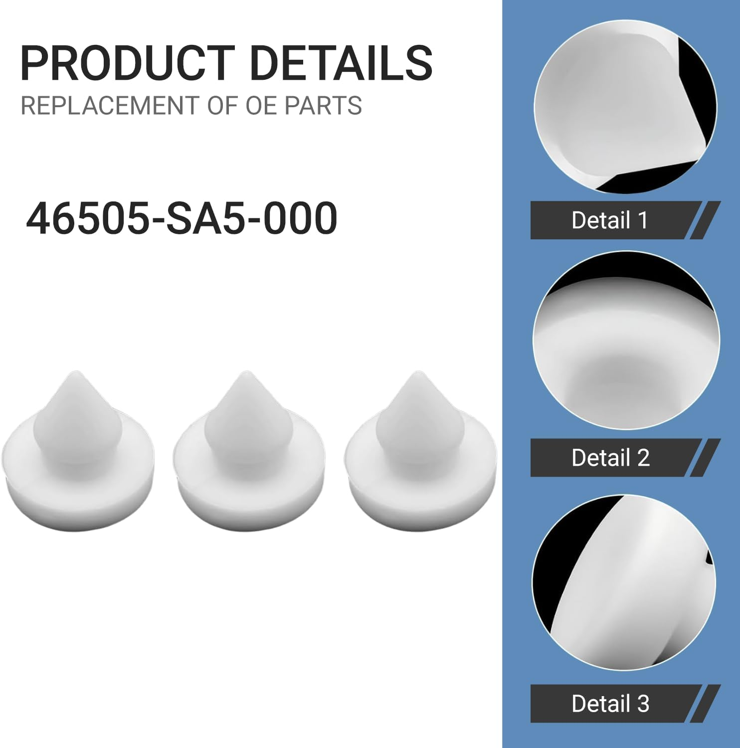 8 PCS Car Brake Pedal Stopper, Brake Switch Limiter Pad Pedal Block Clip, Throttle Clutch Stop Pad, Replacement Plug 46505-SA5-000, Compatible with CRV Accord Fit (White) image number 3