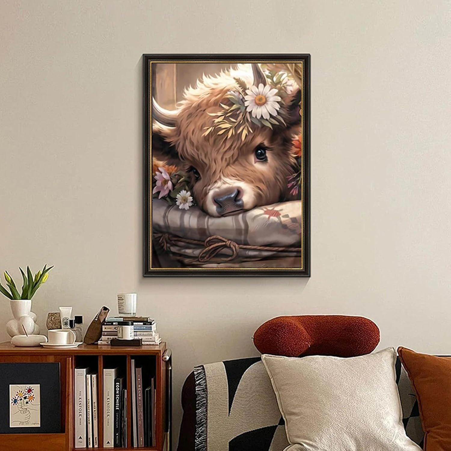 Cow Diamond Art Kits for Adults, Highland Cow Diamond Painting Kits for Adults Beginners, DIY 5D Diamond Painting with round Gem Art Kits for Adults for Gift Home Wall Decor 12X16 Inch image number 6