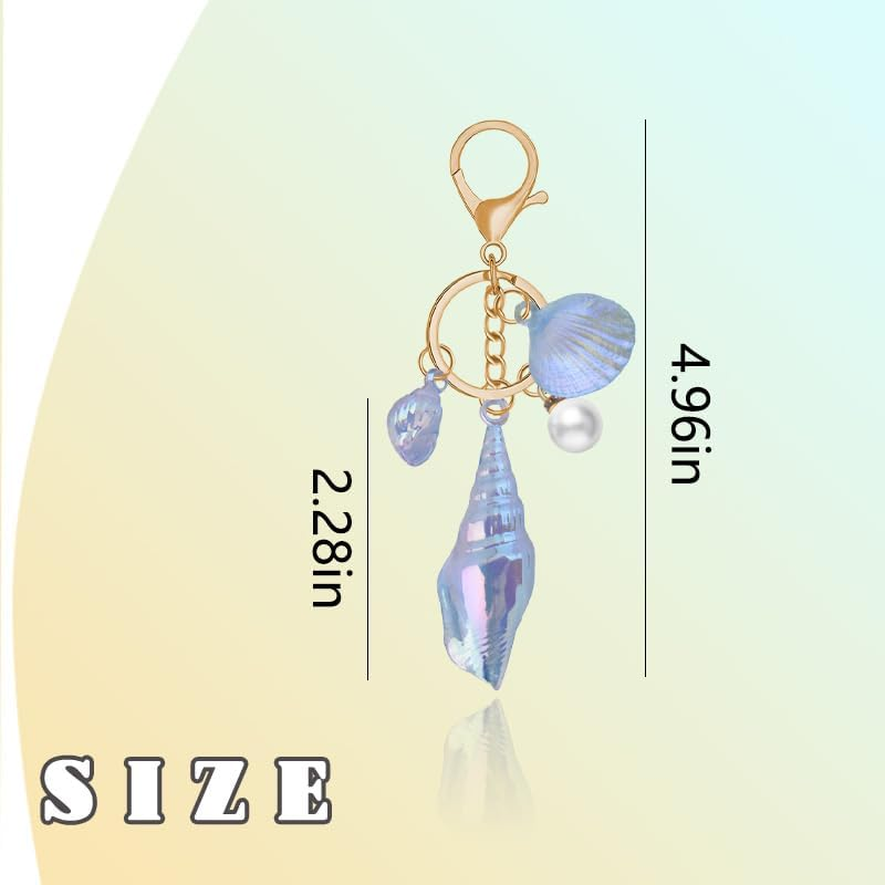 YALLNASL Seashell Purse Charms for Handbags Tote Beach Bag Accessories for Girls Women Beach Theme Gift Sea Shell Keychains image number 5