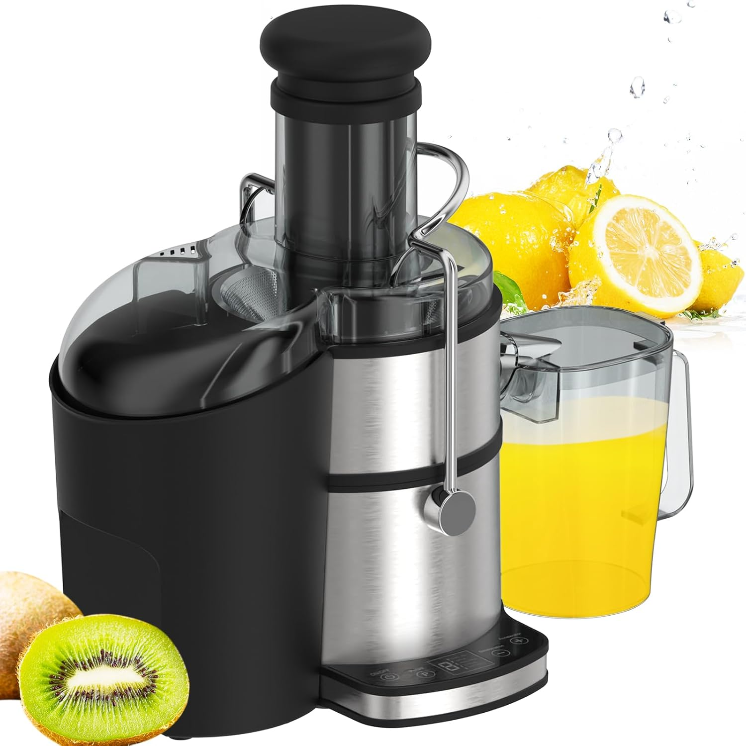 Juicer Machine, 800W Centrifugal Juicer Extractor with Wide Mouth 3.15&rdquo; Feed Chute, LCD Touch Control, Easy to Clean, Stainless Steel, Bpa-Free (Black) image number 6