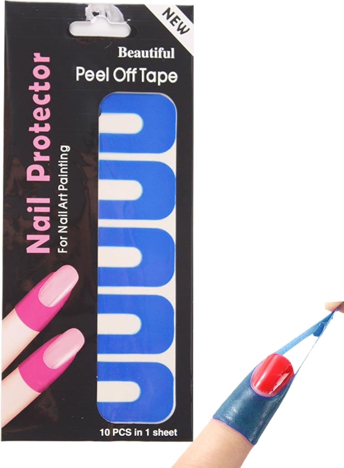 Cuticle Protector for Gel Nail Painting | Soft Elastic U-Shape Nail Guards for Polish,Nail Tape for Fingers, Peel off Nail Stickers, Spill Proof Stickers, Hand Supplies for Girls, Adults