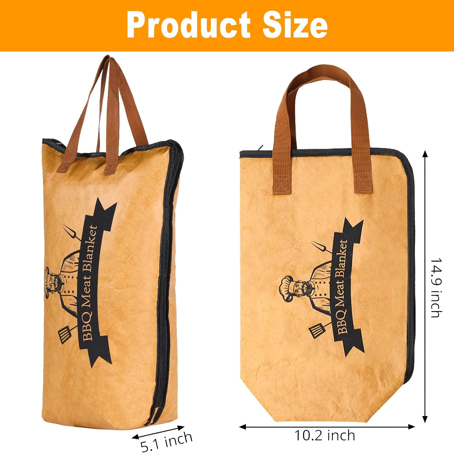 BEANPRECOY BBQ Blanket for Resting Meat Compatible with Traeger Smoker Grill Reusable Pellet Smoker Meat Insulated Resting Bag with Wide Mouth for Large Brisket/Beef Gifts for Men Him Dad image number 4