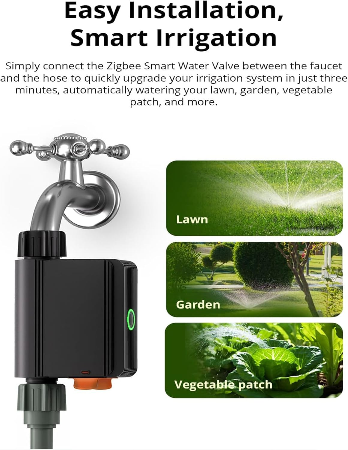 Smilewolf SWV Zigbee 3.0 Smart Water Valve IP55 Sprinkler Controller Home Automate Irrigation Compatible with Ewelink Alexa Google Home (A-SWV-BSP) image number 6