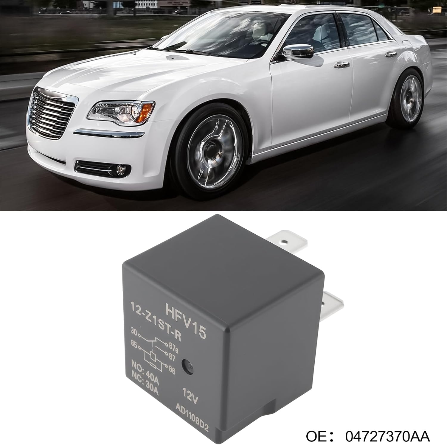 OTOTEC 2PCS 12V Automotive 5 Pin Relay 04727370AA Aluminum Alloy Compatible with Chrysler Compatible with Dodge