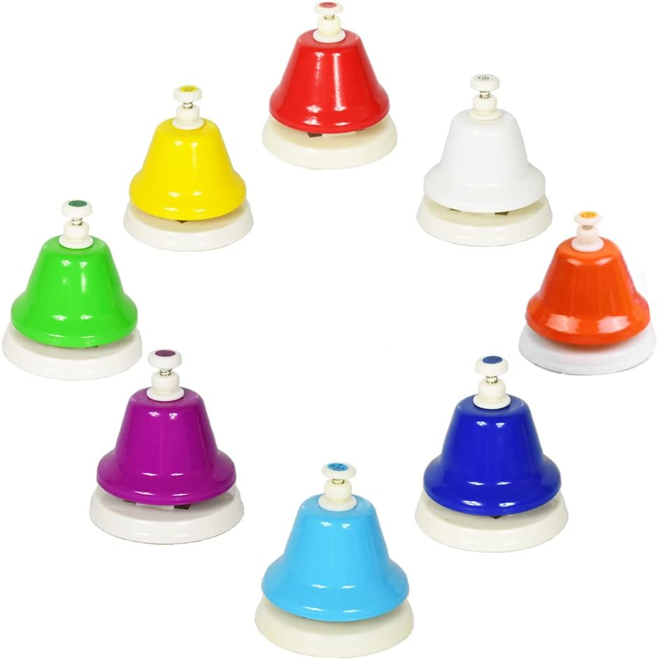 ENNBOM Desk Bells Hand Bells 8 Notes Music Bells Percussion Instrument Musical Teaching Chromatic