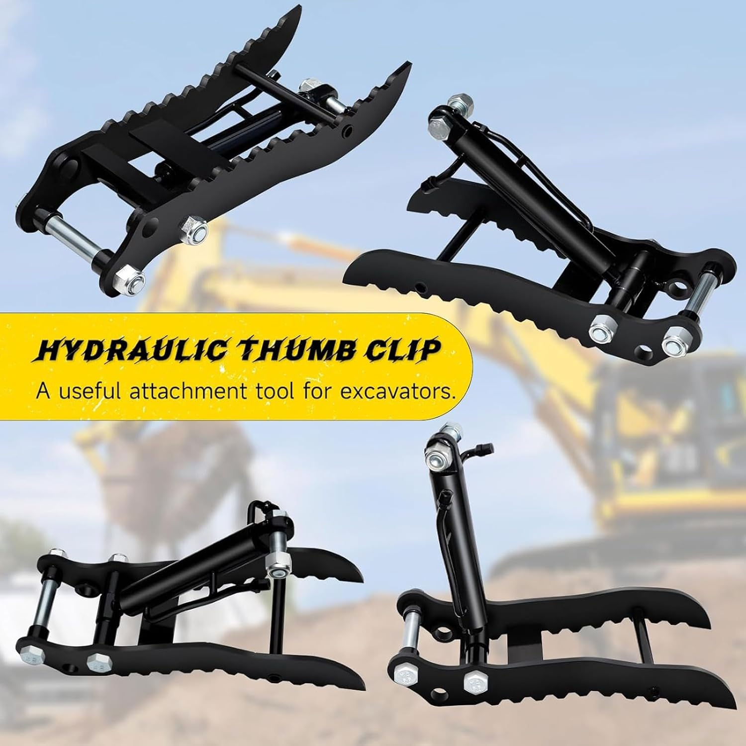 Marhynchus Hydraulic Thumb Mini Excavator Hydraulic Thumb Attachment Hydraulic Thumb Grip with 2Pcs M14 Hose for Construction Landscaping Waste Recycling image number 6