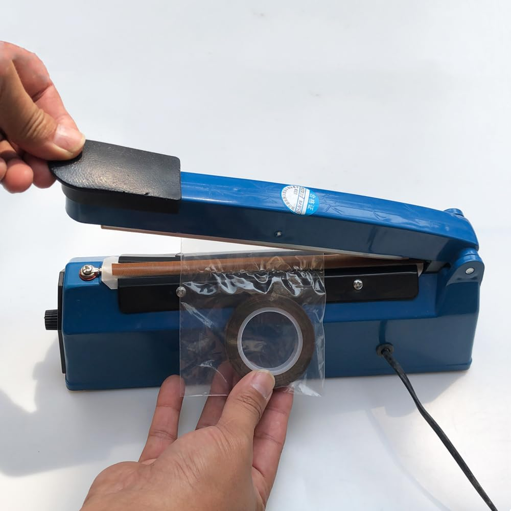 Skycabin 10Mmx10M PTFE Fabric Tape Cotated Fiberglass Teflon Tape Adhesive Teflon Tapes Heat Resistant to 300℃ for Vacuum Sealers,Hand Impulse Sealers Fits Foodsaver, Seal a Meal, Weston, Cabella image number 2