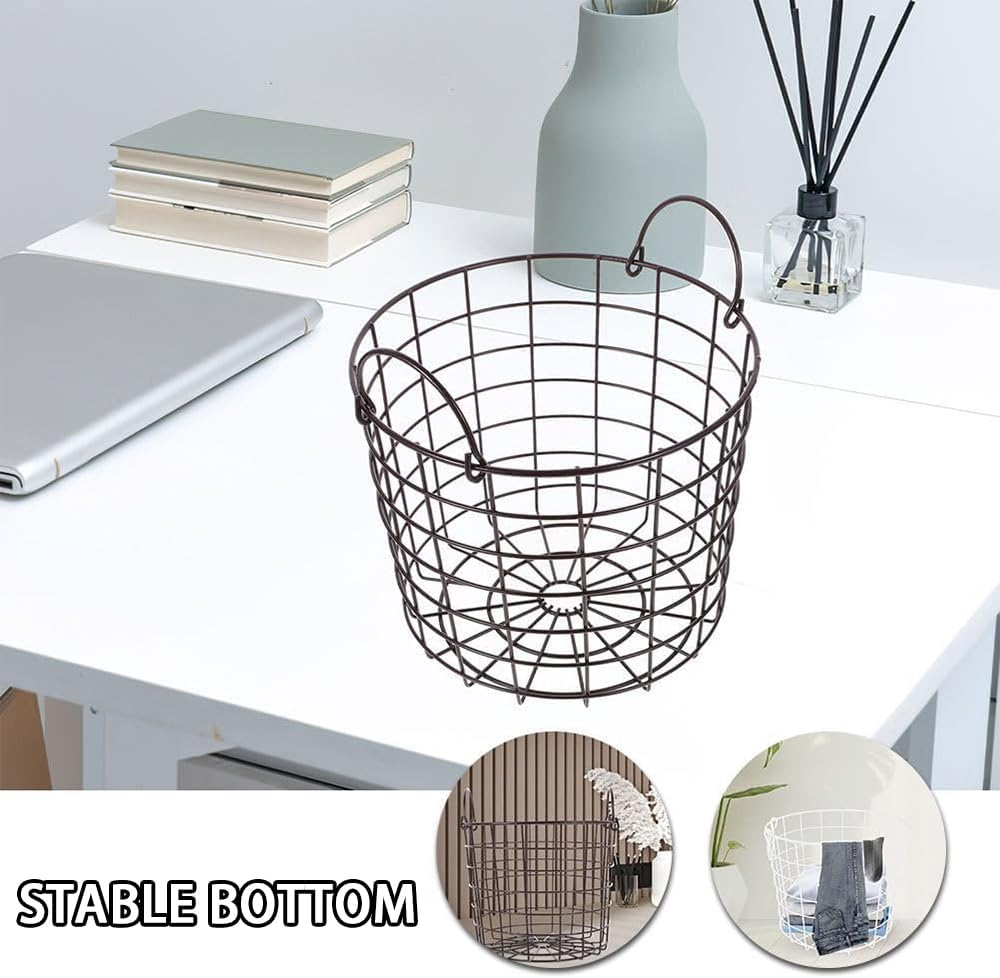Wire Storage Basket with Handles, Metal Mesh Food Organizer for Kitchen Cabinets, Pantry & Laundry Room, Sturdy Iron Basket for Potato and Onion Storage, Compact Home Desktop Organizer for Sundries image number 1