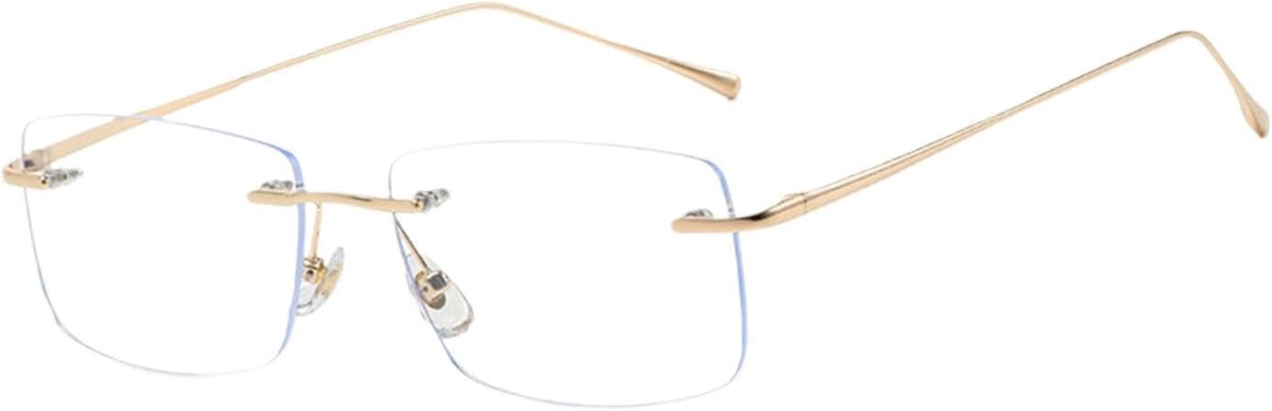 Anti Blue Light Glasses, Computer Glasses, Rimless Frame PC Lens Stylish for Men and Women