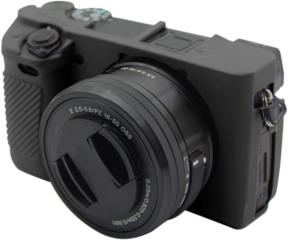 For Sony Alpha ILCE-6300 / A6400 Camera Case,Silicone Rubber Camera Housing Protective Cover Case for Sony Alpha ILCE-6300 / A6400,Black