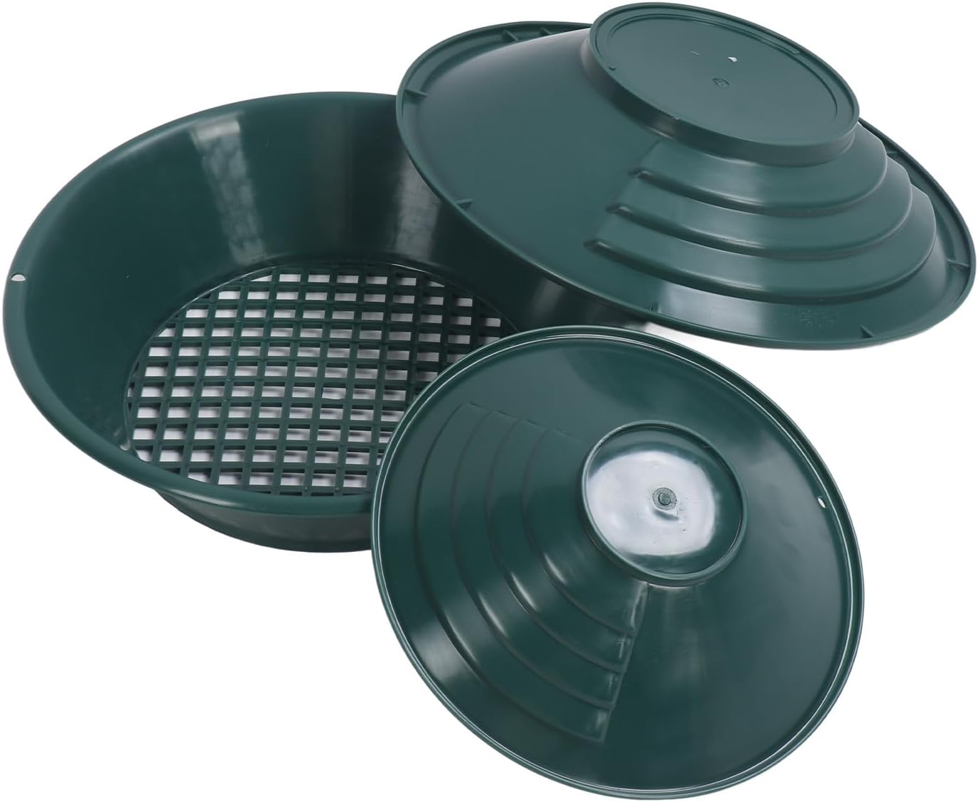 Outdoor Gold Panning Kit Including 10 Inch Small Pan, 3Pc Gold Pans, 14 Inch Medium Pan, and 13.8 Inch Gold Sifter, Make Your Own Gold Bars, Green image number 6