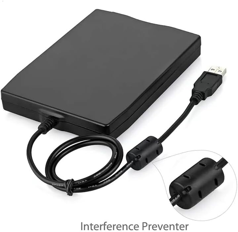AIMALL 3.5" External USB Floppy Disk Drive 1.44MB - Portable FDD for Laptops, Pcs - Compatible with Windows & Mac OS - High-Speed Data Transfer image number 2