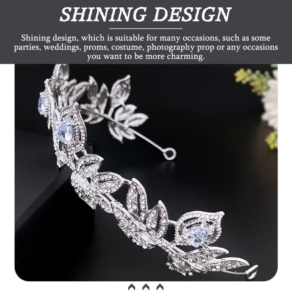 FRCOLOR Rhinestone Crown Hair Accessory for Bride Headdress Wedding Hair Decor Vintage Style Reusable and Wear-Resistant for Party Cosplay and Festival Occasions Elegant Headdress for Girl image number 1