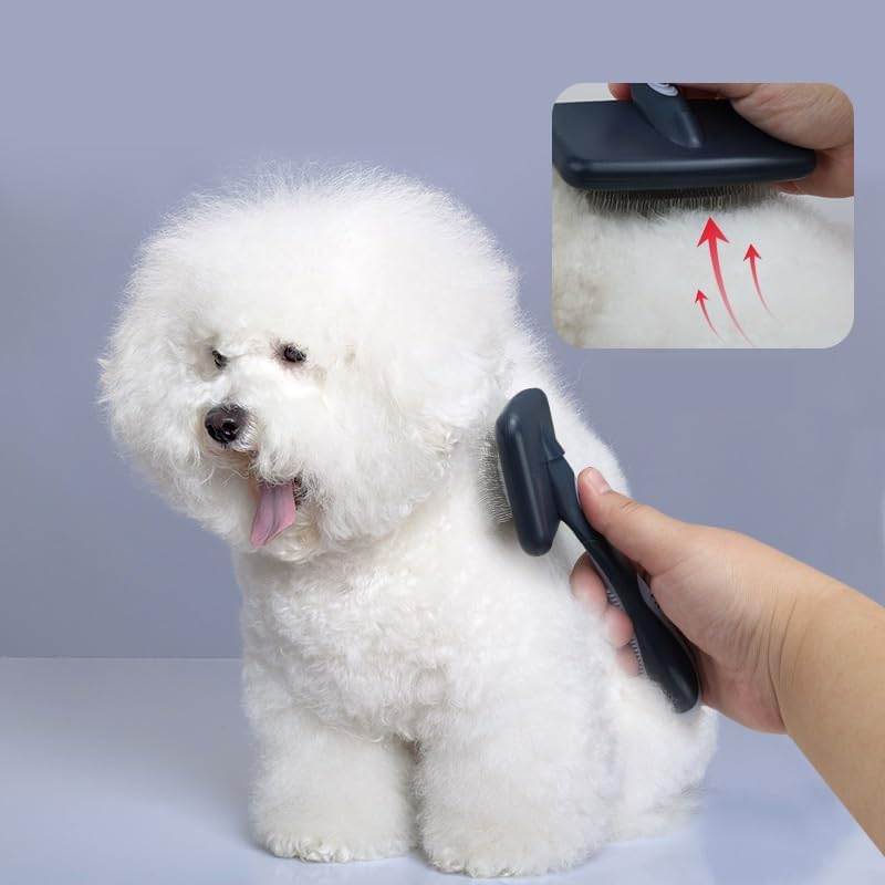 Poodle Brush for Grooming,Slicker Dog Brush for Goldendoodle,Dog Grooming Brush,Pet Dog Slicker Brush for Long Haired Dogs,Removes Loose Hair (Style 1, One Size) image number 2