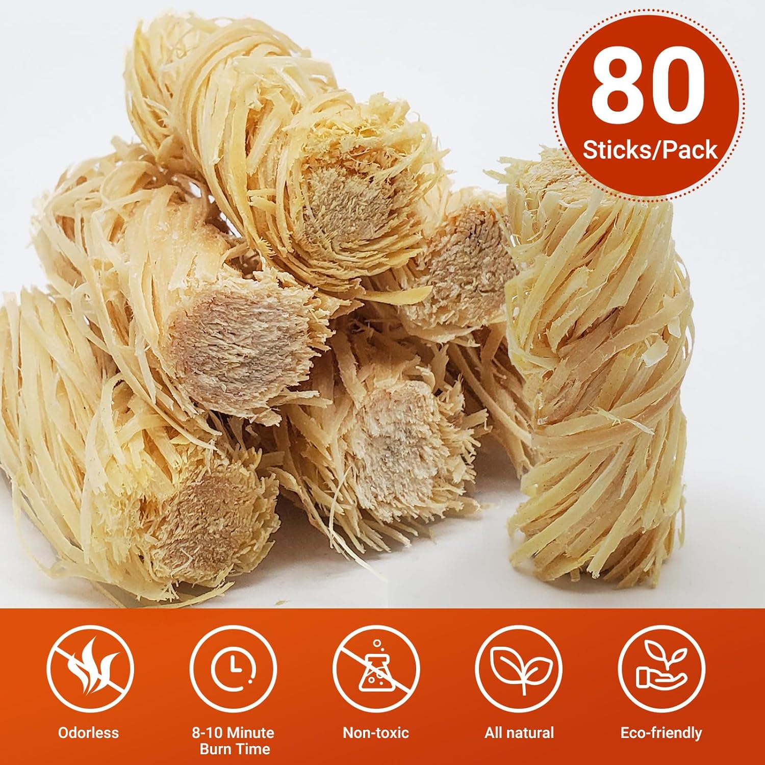 Fire Starters for Fireplace Wood Stove BBQ Campfires Chimney Unique Design Lights Faster Safe for Indoor/Outdoor Use (80) image number 3