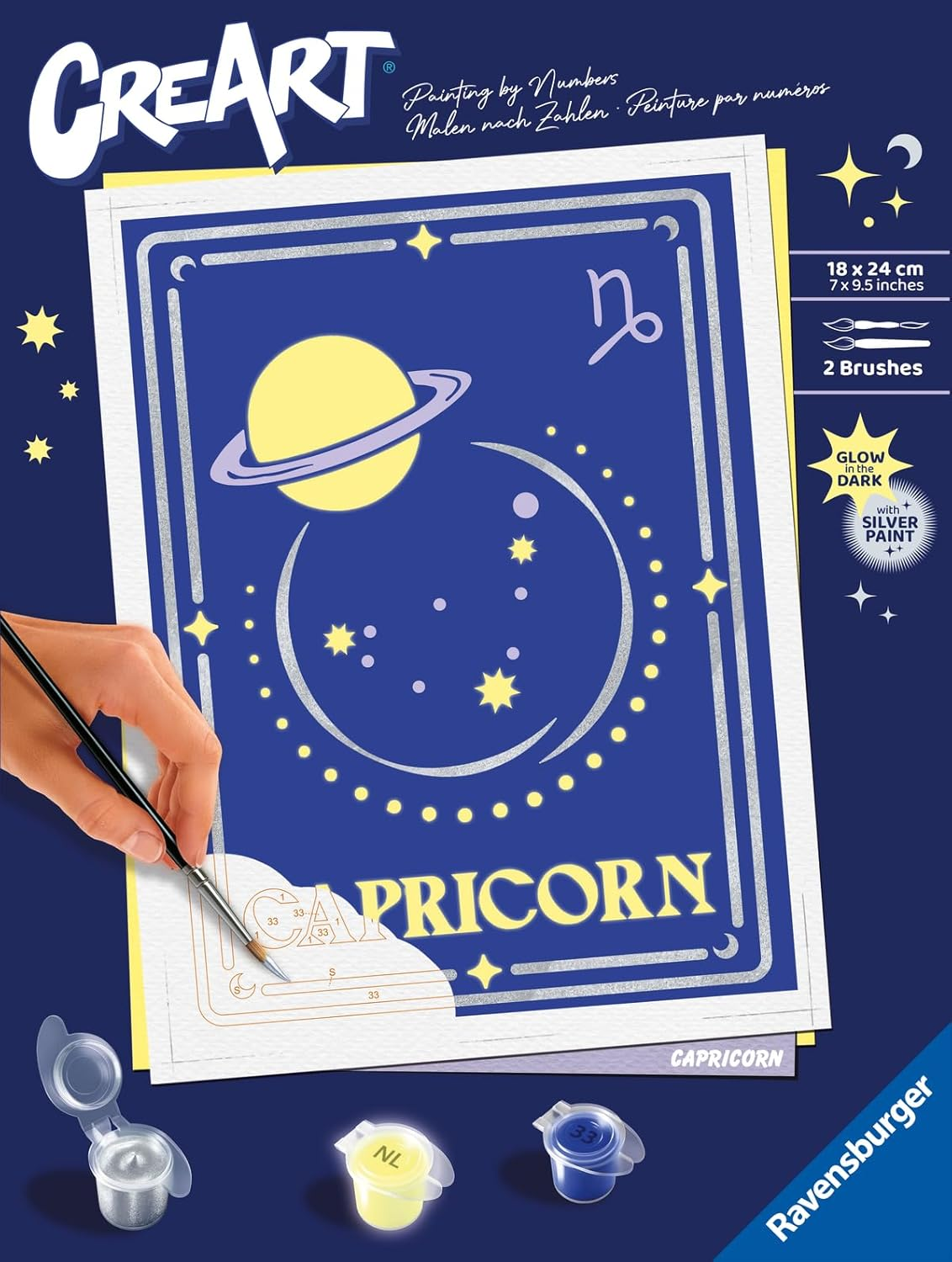 Creart Sternzeichen - Steinbock: Mit Silber- Und Leuchtfarbe! image number 6