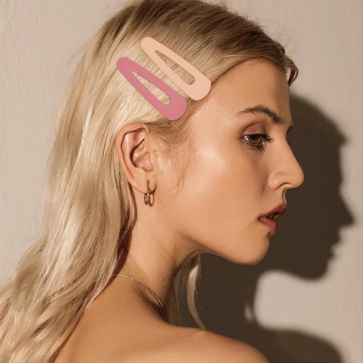 4Pcs Large Snap Hair Clips BB Hair Barrettes Metal Snaps Barrettes Matte Snap Clips 9Cm Hairs Pins for Girls and Women Hairs Decortions Accessories (Pink) image number 4