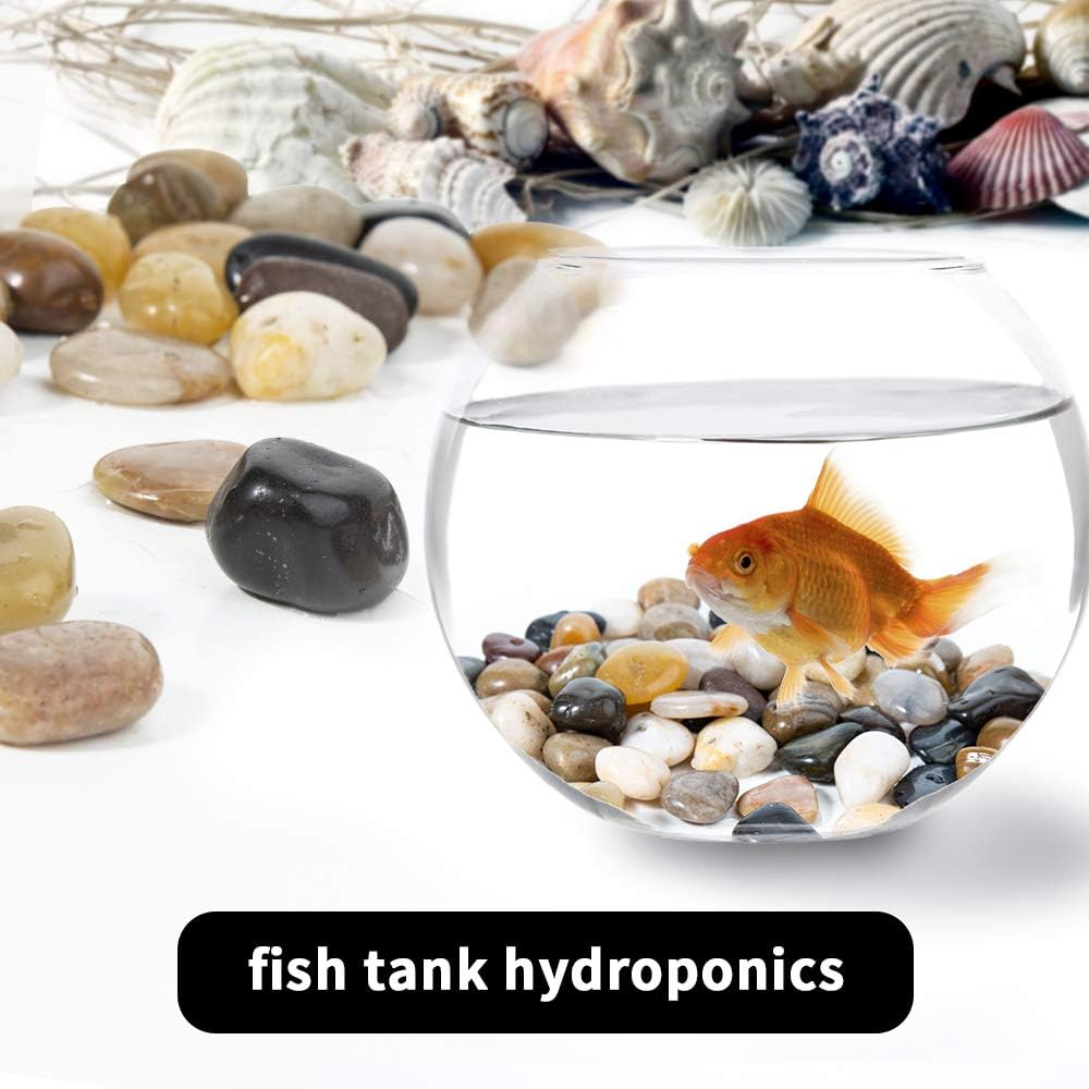 OUPENG Pebbles Polished Gravel, Natural Polished Mixed Color Stones, Small Decorative River Rock Stones 2 Pounds (32-Oz)