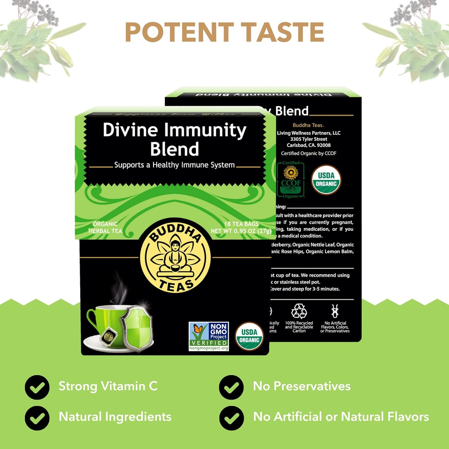 Buddha Teas Organic Divine Immunity Blend Tea 18 Teabags image number 5