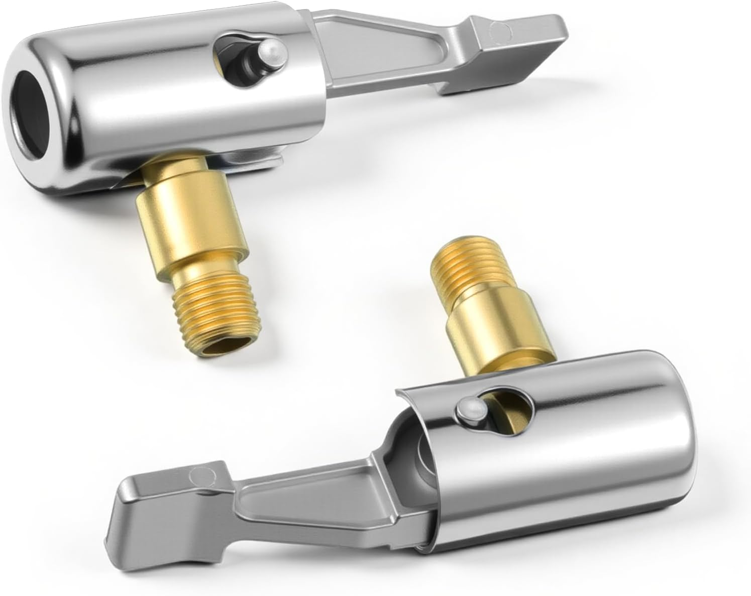 2 Pcs Tire Inflator Hose Adapter Lock on Air Chuck Locking, Metal Locking Air Chuck with Standard Tire Valve Thread No Leakage Inflating Nozzle for Portable Tires Pump, Airs Compressor image number 4